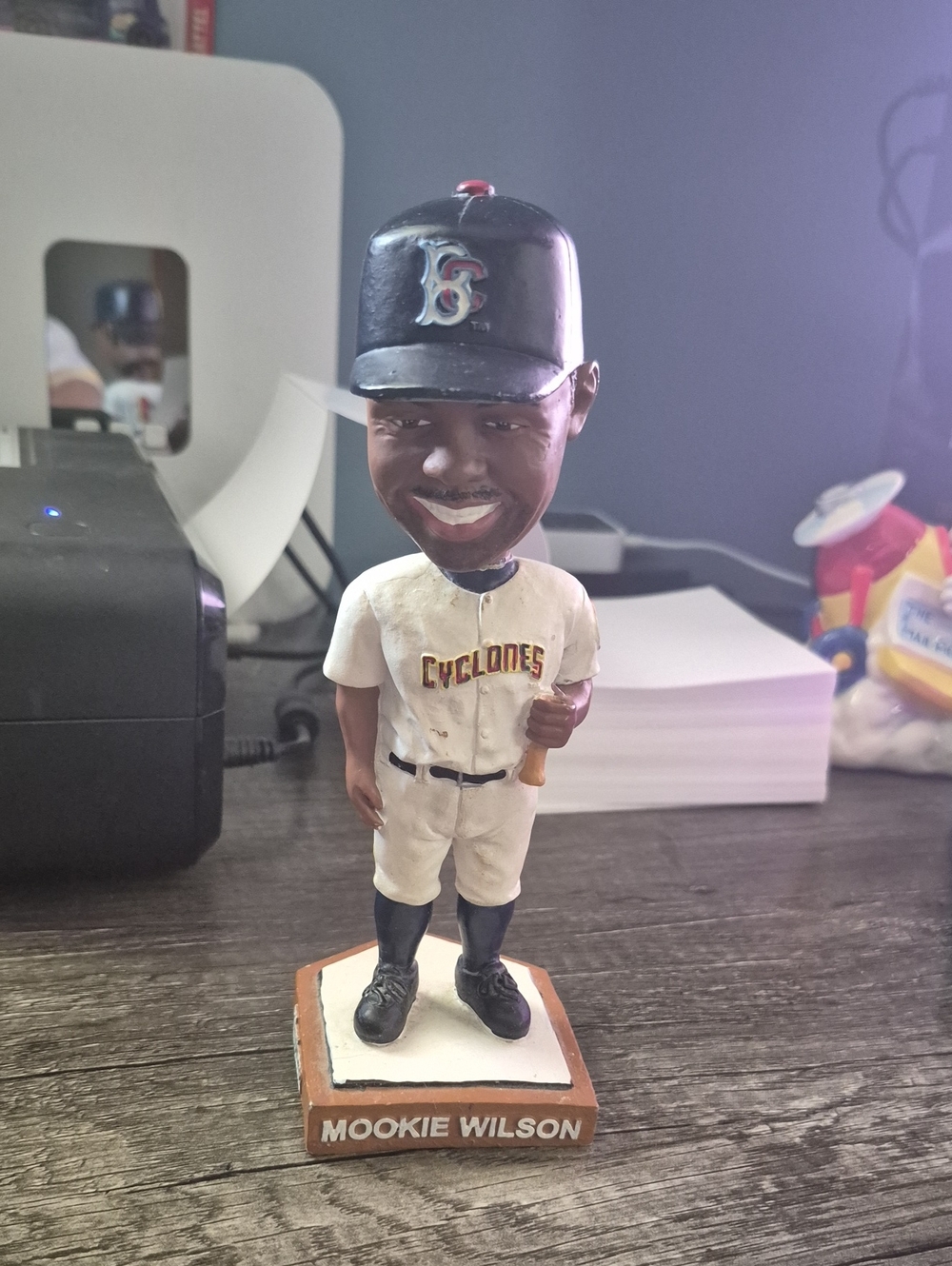 Mookie Wilson Cyclones Bobblehead - White & Black